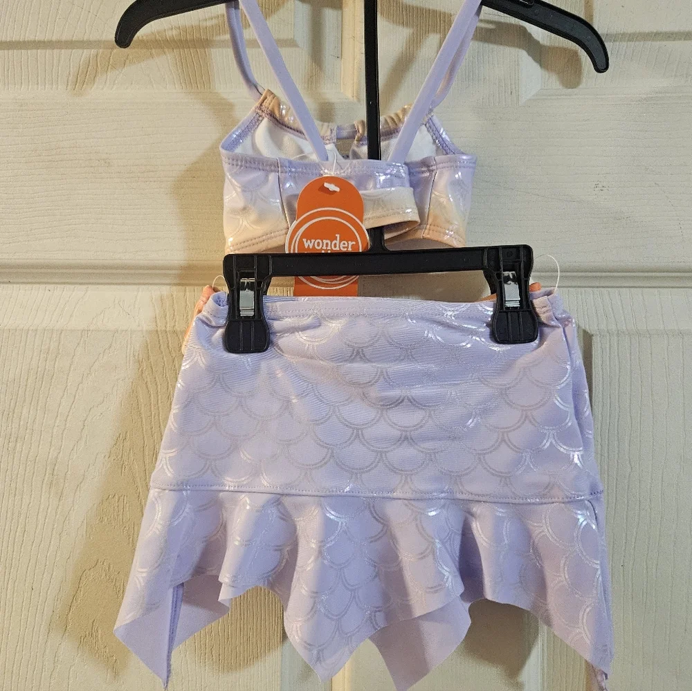 WONDER NATION BABY 3 PIECE MERMAID SWIMSUIT: NEW WITH TAGS: SIZE 12 MTH
